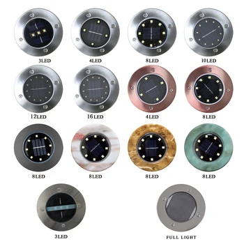 

8 LED Solar Ground Light Waterproof Underground Lamps Garden Floor Deck Lights for Yard Driveway Terrace Stairs Lawn Lighting