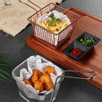 

Kitchen Accessories French Fries Frying Basket Stainless Steel Western Snack Food Basket Frying Filter Grease Trap Cuisine.85z