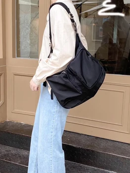 

2020 New Middle Women Nylon Bag Female Zipper Handbag High Quality Ladies Shoulder Bag Japan Large Capacity Youth Crossbody Bag