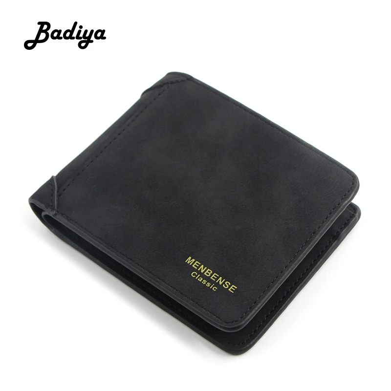 Винтажный Мужской многофункциональный кошелек из матовой кожи тонкий короткий