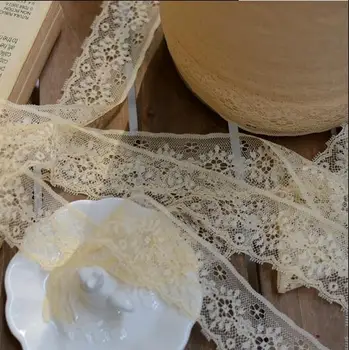 

10 Meters Beige Polyester Clothing Lace Trims High Qualtiy Handmade DIY Lace Craft Accesories 4cm Width