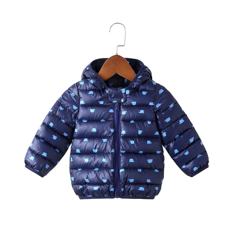 1007 navy blue Новая детская зимняя куртка-пуховик на утином пуху теплая верхняя одежда с капюшоном для маленьких мальчиков и девочек, пальто Зимняя плотная куртка-пуховик для От 1 до 5 лет - Цвет: 1007 navy blue