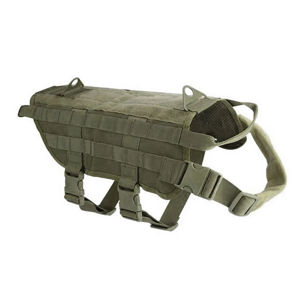 army-green K9 поводок шлейка Собака нейлон камуфляж Регулируемый жилет штурмовой поводок для собаки маленький средний большой собаки тренировочный жгут поводок для собак - Цвет: army-green