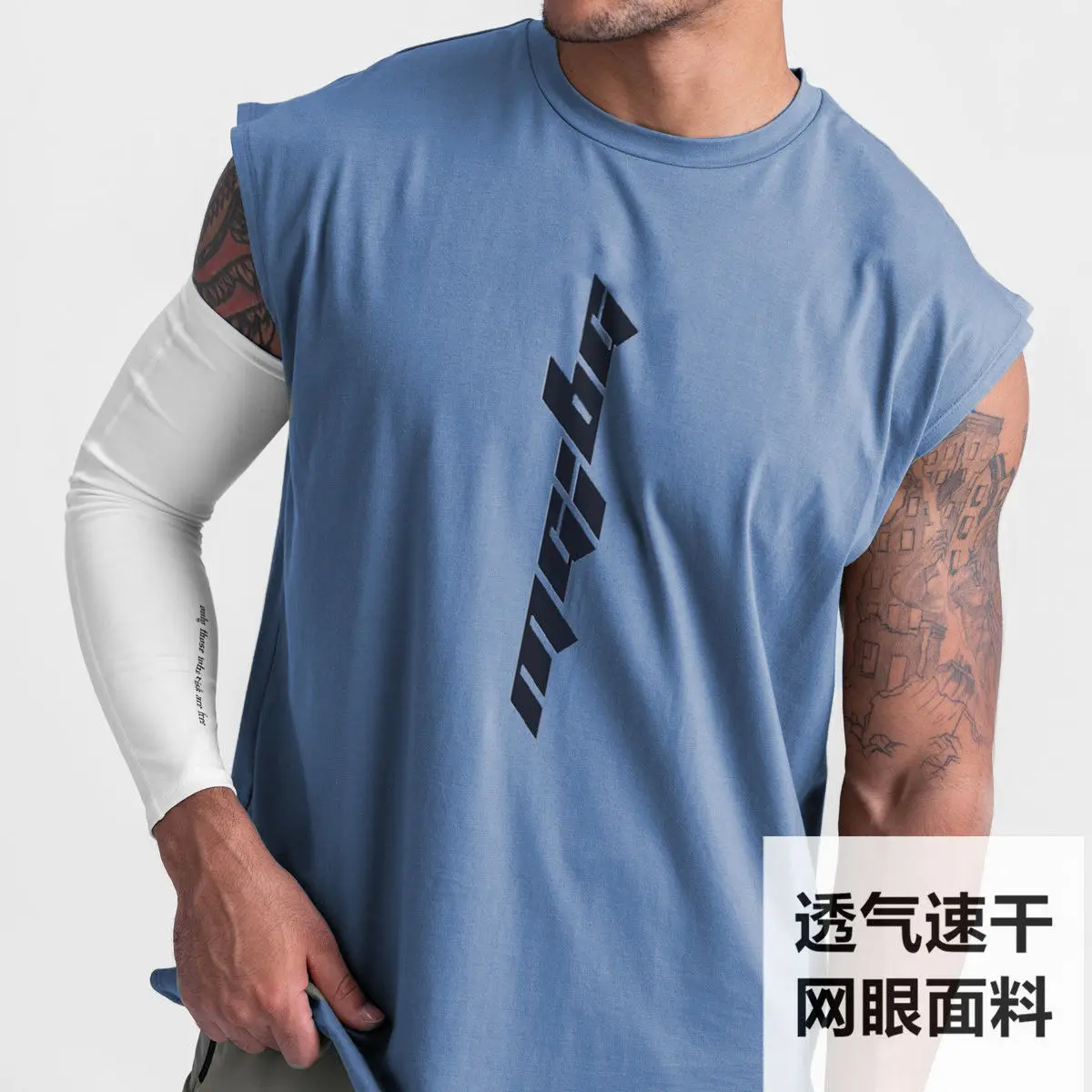 Men Sleeveless Shirt Mesh Material Quick Dry Breathable Tank Top Vest Men Gym Fitness Basketball Workout Beach Top Tee
