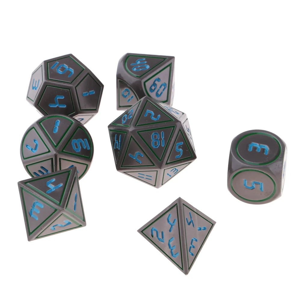 7pcs Mulit-sided Dice Polyhedral Dices Set D4 D6 D8 D10 D12 D20 for D&D RPG Role Playing Board Game Accessories