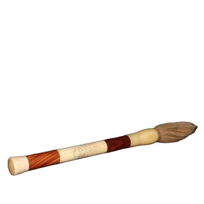 

Early collection of mahogany inlaid ox bone brush, fine workmanship