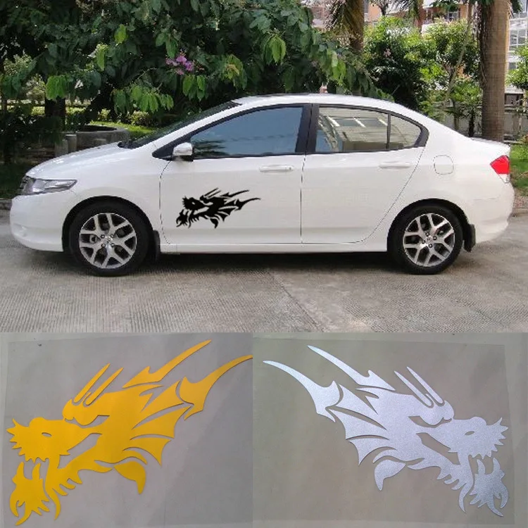 Трансграничной для Aliexpress Amazon Автомобильный капот бампера Стикеры s светоотражающие наклейки для автомобиля Стикеры мужской ремень с бляшкой драконом двери Стикеры s