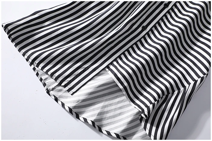 New trill with wind irregular stripes horn sleeve shirt long cardigan a8960