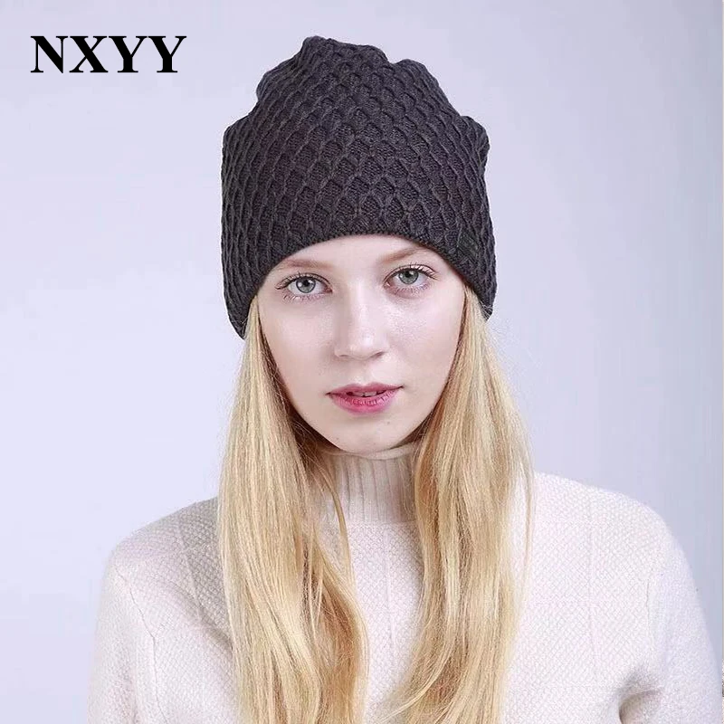 

NXYY Knitted Hats For Women Keep Warm Manual Wool Knitted Earmuffs Soft Hats Plus Velvet Beret Girls Casual Winter Cap Gorras