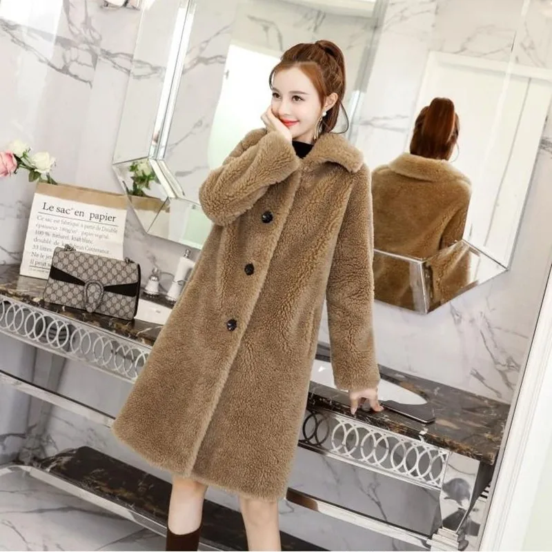 

Womens Coat New Lamb Wool Teddy Bear Faux Mink Fur Coats Jackets For Female Botton Winter Womens Fourrure Femme Fashion Furs