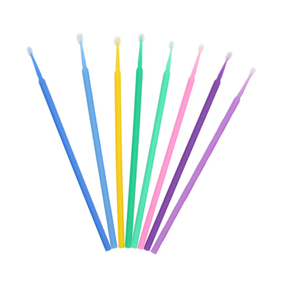 Cotonete descartável para extensão dos cílios, aplicador microbrush, rímel individual, tamanho s m l, 100 pçs/lote