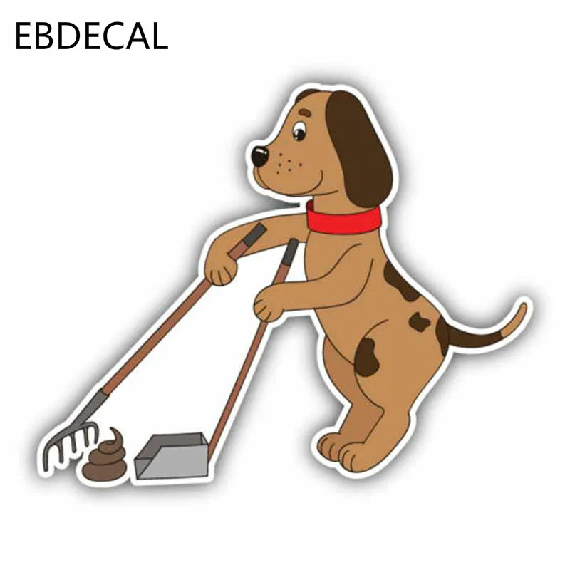 Ebdecal Lustige Hund Reinigung Up Poo Tier Fur Auto Auto Auto Fenster Wand Aufkleber Aufkleber Decals Diy Decor Ct5330 Autoaufkleber Aliexpress