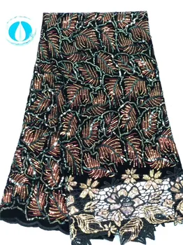 

Woderful African velvet lace fabric with cold lace and sequins for wedding/party dress PVZ33(5yards/lot)