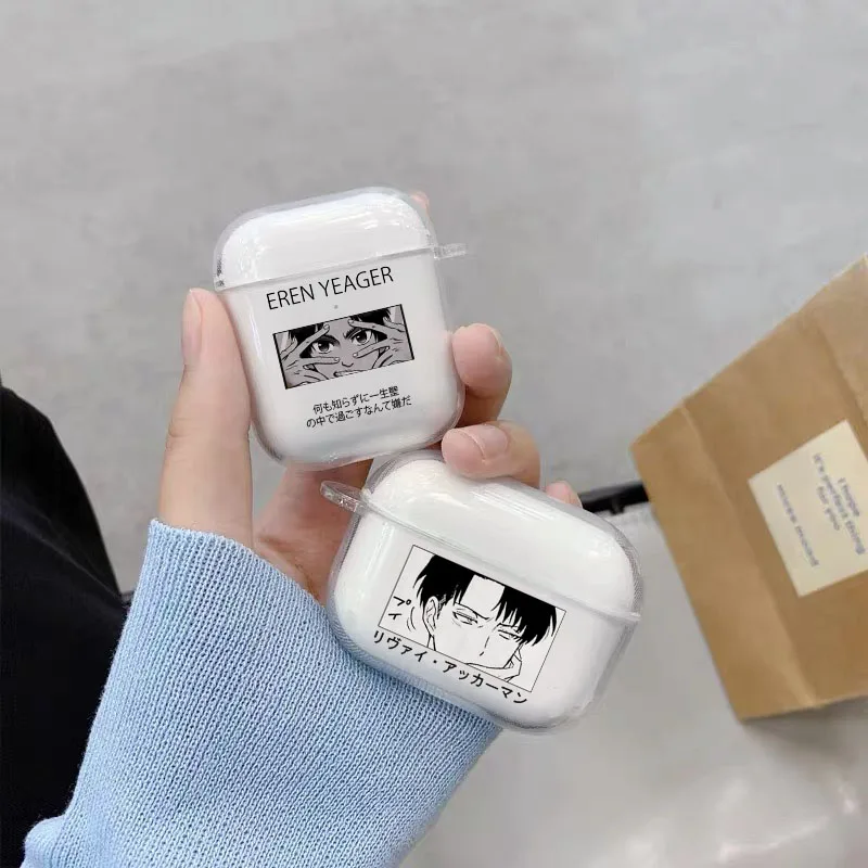 Чехол для наушников AirPods 1 2 3 Pro из аниме атака на Титанов силиконовый защитный