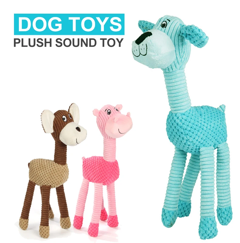 

Plush Sound Pet Toys Teeth Cleaning Animals Shape Durable Molar Dogs Chew Toys For Pets Interactive IQ Training Pets Supplies