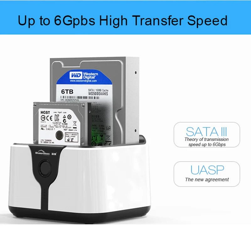 External Hard Drive Case SSD Enclosure Hard Drive Enclosure Hard Disk Case External Hard Drive Box HDD Case Enclosure HDD Docking Station Blueendless Sata Usb 3.0 Carcasa Para Disco Duro SSD 2 Bay HDD Usb Box Case Hd Externo HDD Docking Station Sata Plastic SSD Box