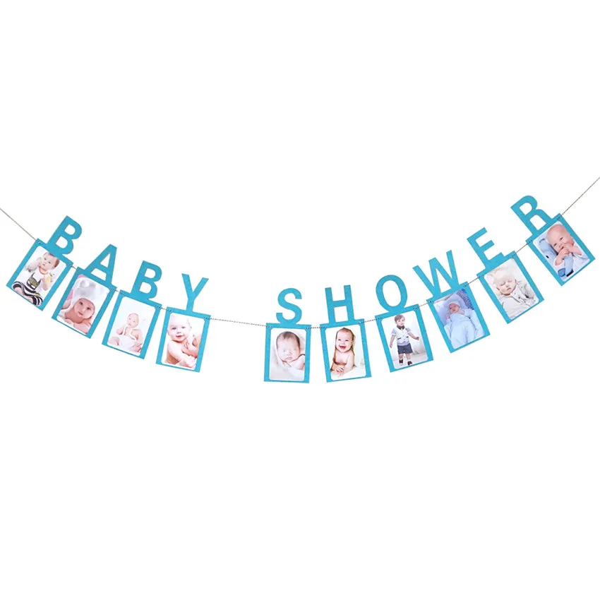 12 месяцы фоторамка баннер Baby 1st декорации с днем рождения Baby Shower 1st для маленьких мальчиков девочек мой первый год вечерние поставки - Цвет: E-1 Baby shower