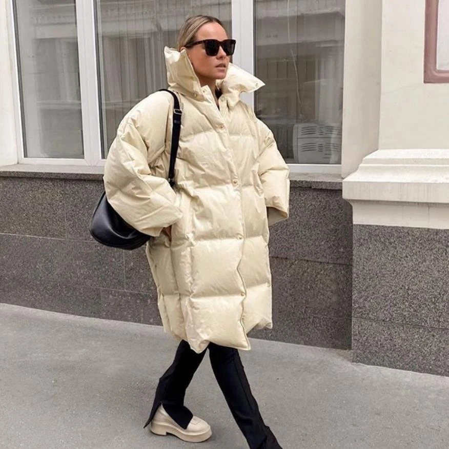 high collar puffer coat
