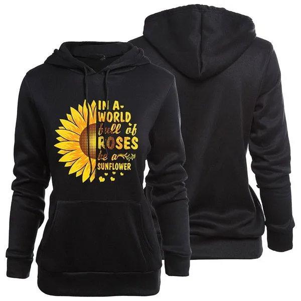 TELOTUNY длинный рукав печати женские толстовки блузка с карманами Модный пуловер с капюшоном женские повседневные Осенние Топы футболки L0726