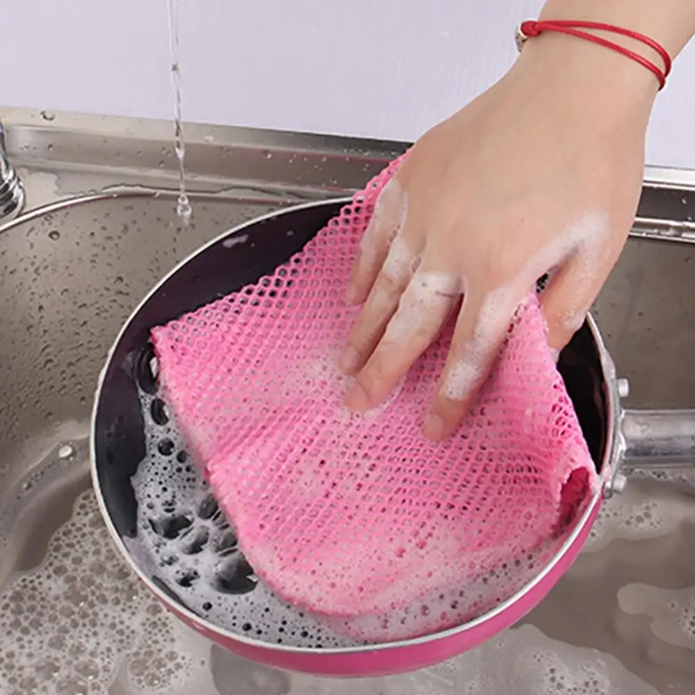 Сетчатое полотенце для посуды из двух частей, креативный домашний инструмент для чистки, многофункциональная салфетка для мытья посуды, легко чистится