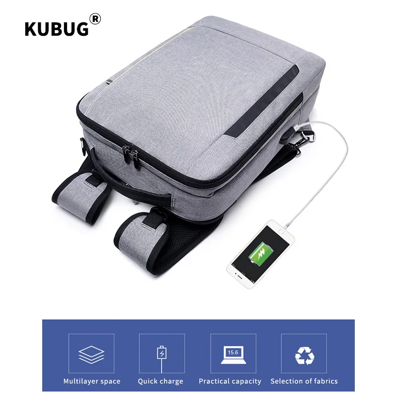KUBUG usb зарядка водонепроницаемый нейлон 15,6 дюймов ноутбук рюкзаки мужские школьные модные дорожные мужские Mochilas Feminina
