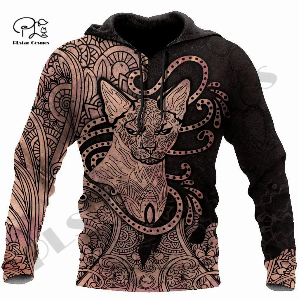 

PLstar Cosmos 3Dprinted Newest Sphynx Cat Tattoos Harajuku Streetwear Unique Funny Unisex Casual Sport Hoodies/Sweatshirt/Zip -4
