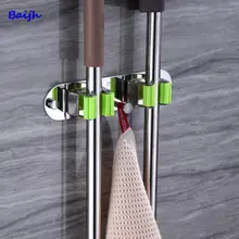 304 Broom Hook Holder Wall Mount Mop Organizer Holder Stainless Steel Storage Hook Kitchen Bathroom Organization Accessories