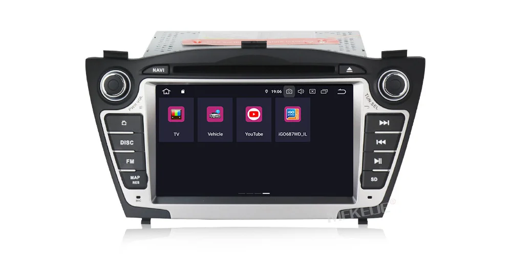 MEKEDE PX5 4+ 64G 1024x600 Android 9,0 автомобильный dvd-плеер мультимедиа для hyundai ix35 Tucson gps плеер навигация Радио Автомобильная компьютер