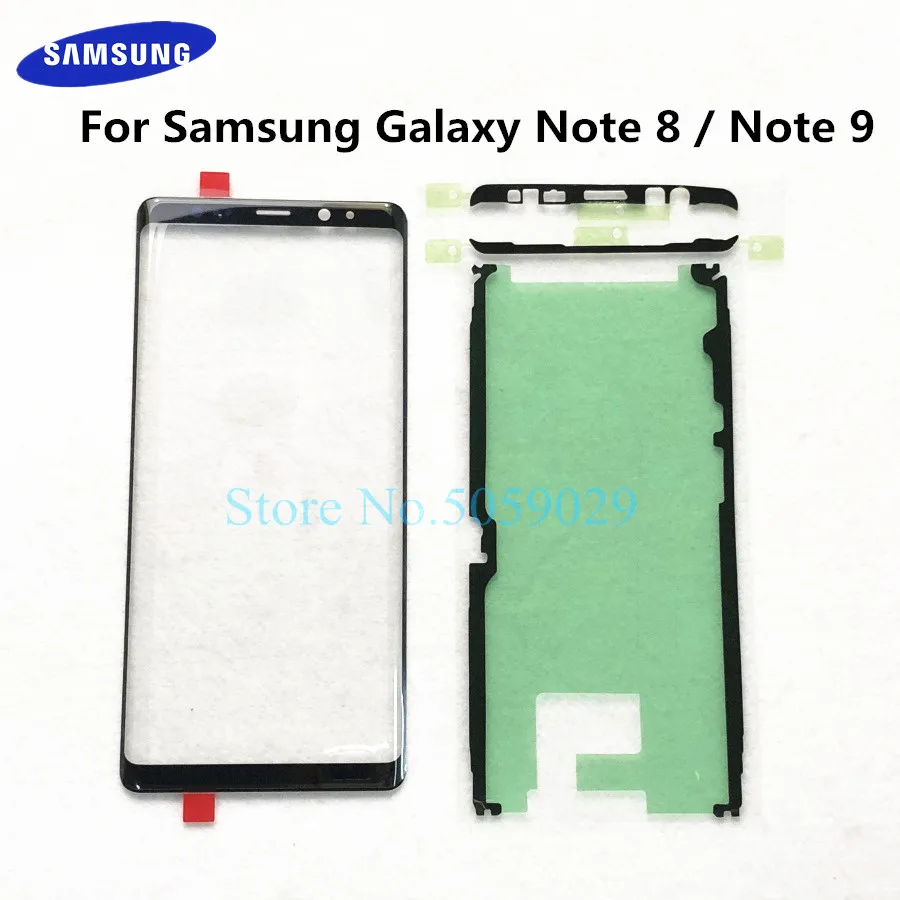 Для samsung Galaxy Note 8 N950 Note 9 N960 ЖК-дисплей внешняя Сенсорная панель Замена стеклянного экрана передняя стеклянная линза+ наклейка