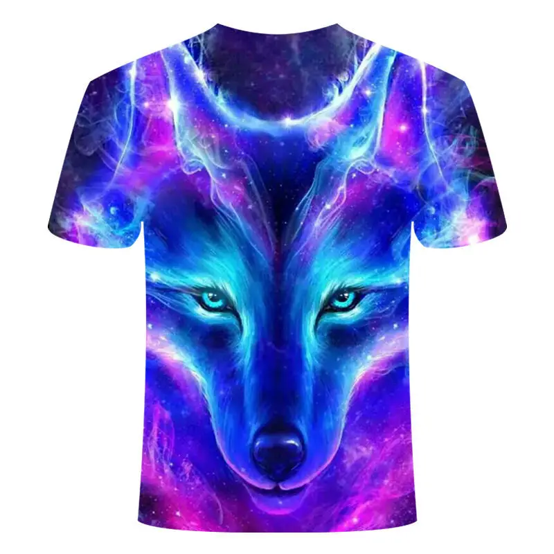 2020 Magic Galaxy Wolf hoodie T-shirt men's and women's fashion T