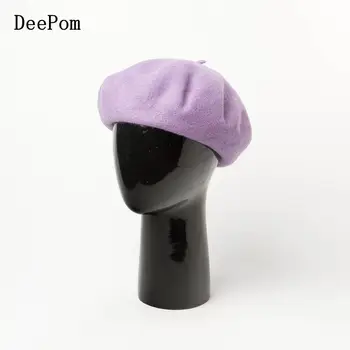 

DeePom Autumn Winter Wool Beret Women Hat Vintage Bonnet British Hat Adjustable Fashion Winter Hats For Women Ladies