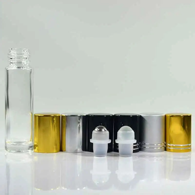 

Прозрачная, розовая, фиолетовая, синяя, 200 шт., 10 мл, стеклянная бутылка-ролик для эфирного масла с алюминиевой крышкой