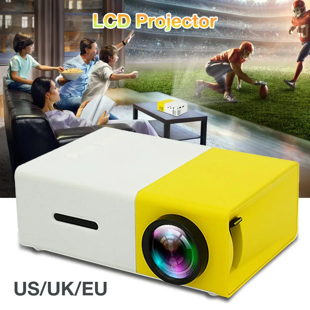 

YG300 Mini LCD Projector Built-in1080P 600 Lumens LED Media Player Compatible With Laptop PC Smartphone HDMI Input Devices