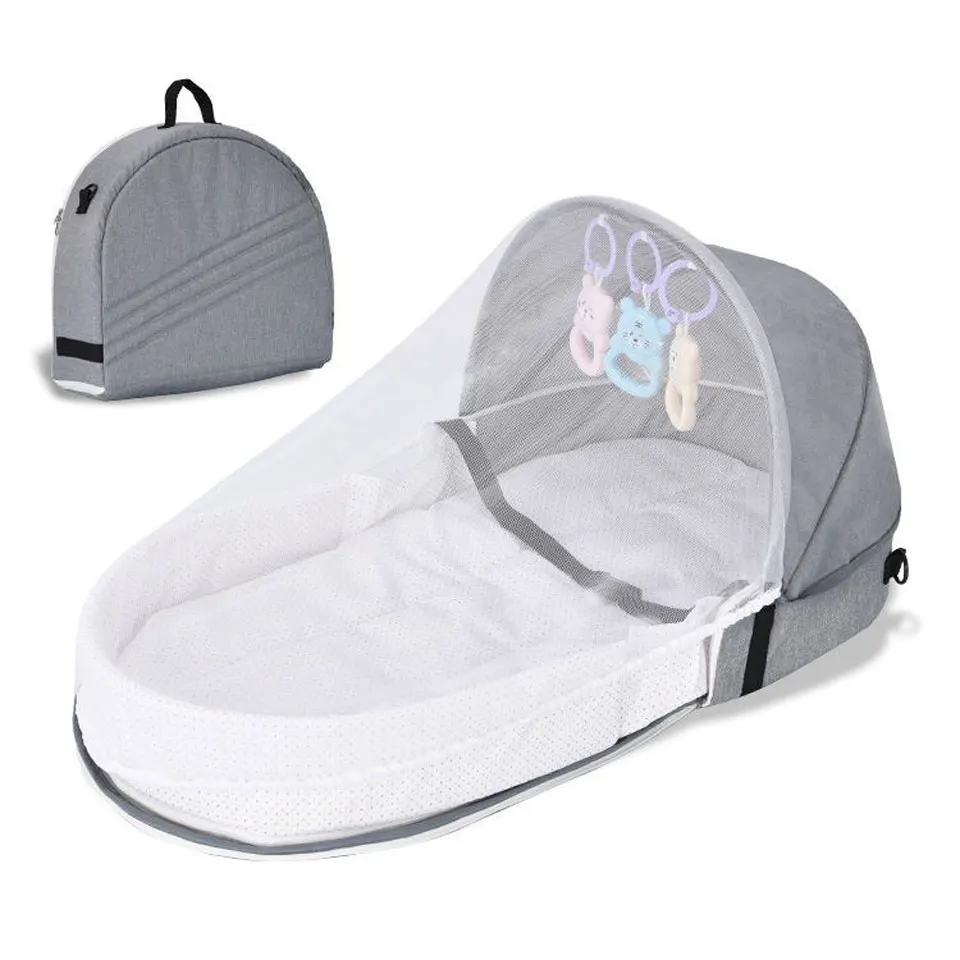 Cuna de viaje portátil para bebé, cuna multifunción con mosquitera, cuna plegable para dormir