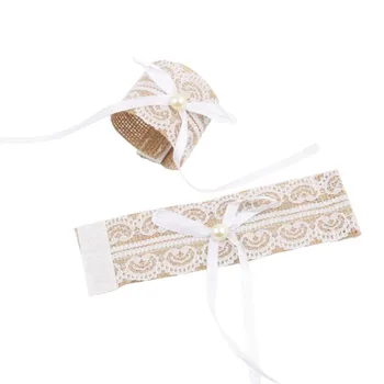 

30 Pcs Linen Napkin Rings, Handmade Lace Napkin Rings for Rustic Wedding Party and Daily Use, Home Decor