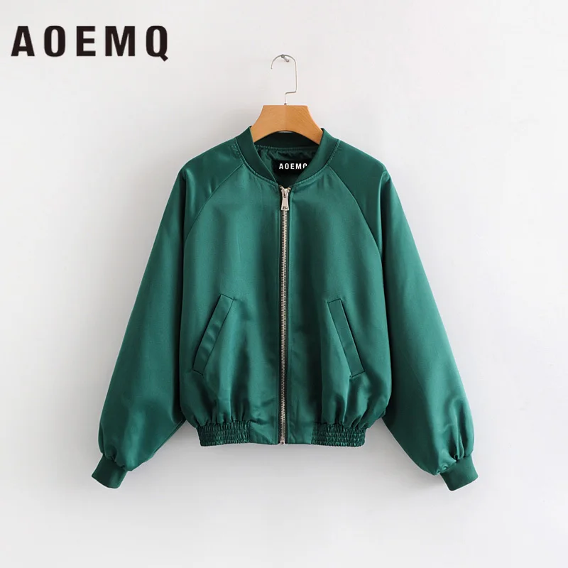 AOEMQ модные спортивные куртки гимнастические однотонные темные с карманами на