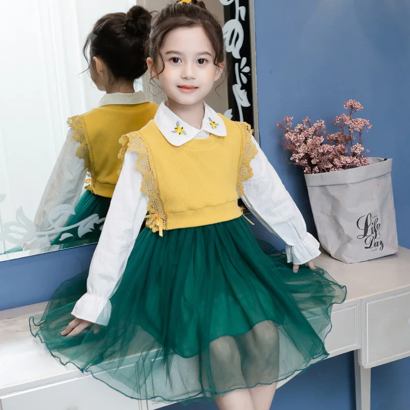 

2019 New Autumn Winter Girls Clothes Set Kids Fashion Print Full Flare Sleeve Teenage Tops+skirt 2PCS Girls Christmas Outfits