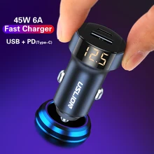 USLION 45w быстрая зарядка 3,0 USB Автомобильное зарядное устройство для iPhone 11 Pro Max Xiaomi samsung Redmi Note QC3.0 QC type C PD автомобильное быстрое зарядное устройство