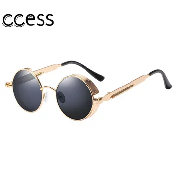 

2020 NEW Vintage Steampunk Sunglasses Round Punk Alloy Metal Retro Red Sun Glasses Women Goggles Men Gothic Style Shades