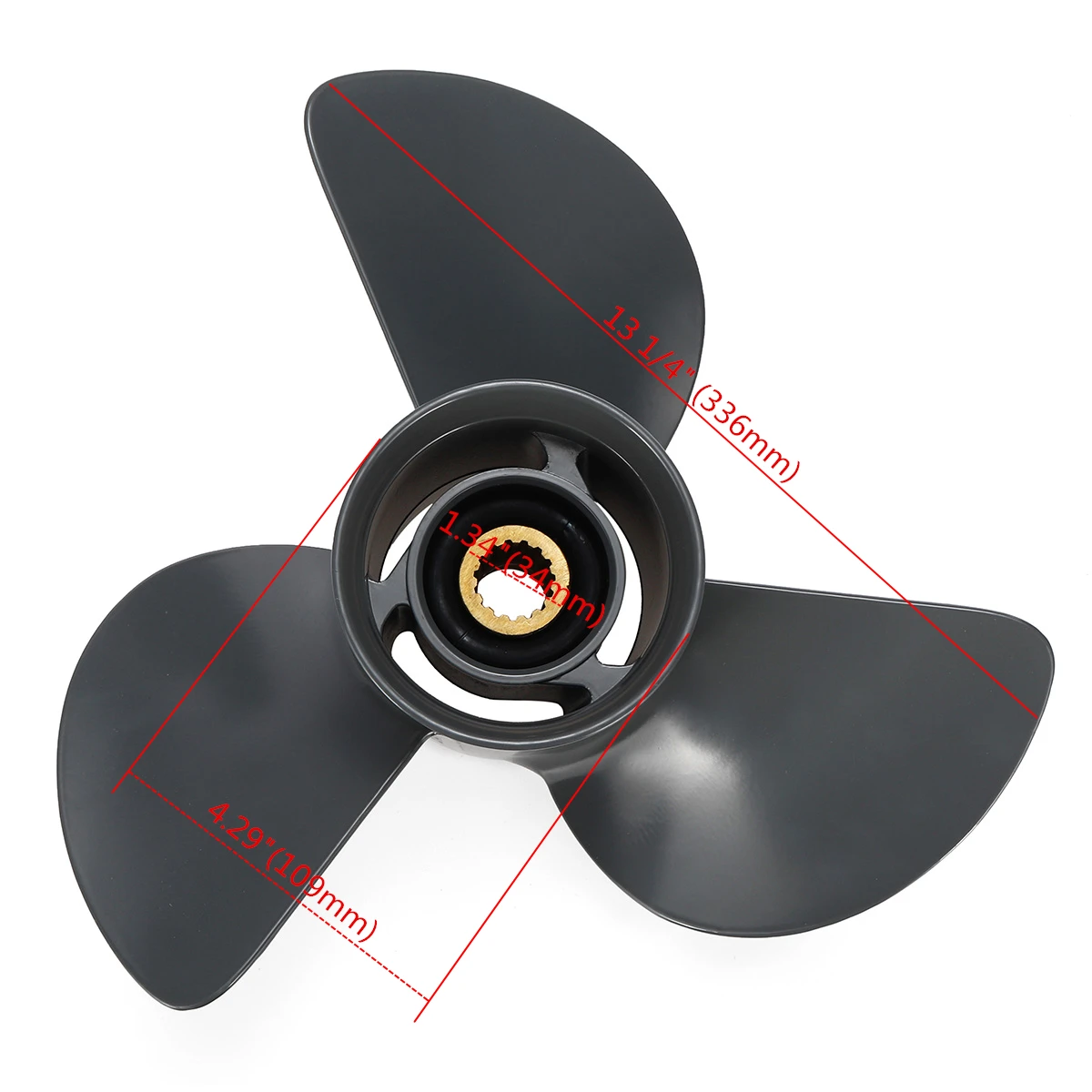 

for Mercury Mariner 70-150HP 48-77344A45 13 1/4 x 17 Aluminum Outboard Propeller 3 Blades Durable Improve Handling Boat Lift