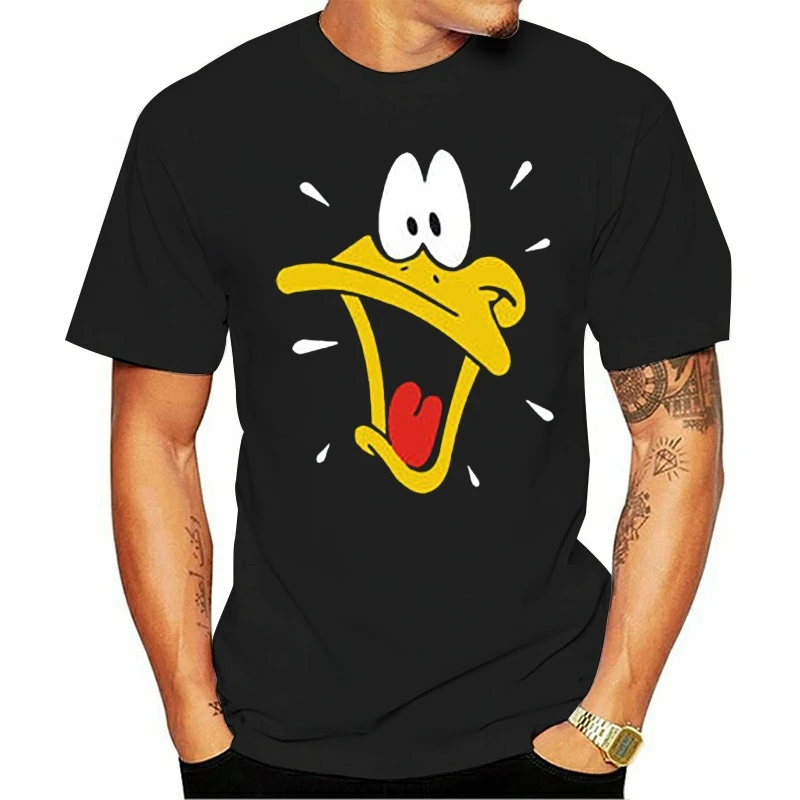 2021 Повседневная модная футболка из 100% хлопка Looney Tunes Daffy Duck с мультяшным логотипом