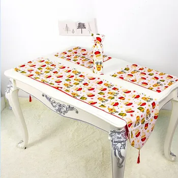 

Table Runner with Maple Leaf Embroidery Cotton Table Flag for Christmas Birthday Party Banquets RT99