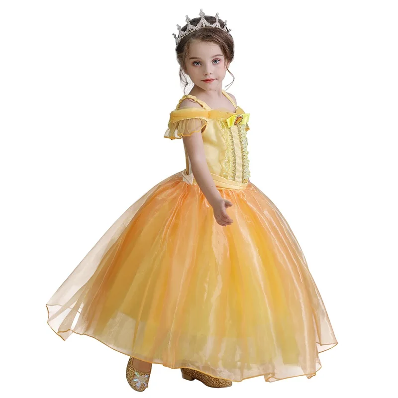 Girls Dress Princess Costume Children Cosplay Party Disfraz Kids Halloween Robe Fille new model children's dress