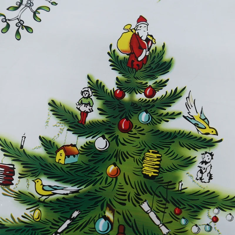 New-Christmas Disposable Tablecloth Festive Rectangle Oblong Table Cloth Xmas Tableware Dining Kitchen Table Cover 110*180cm