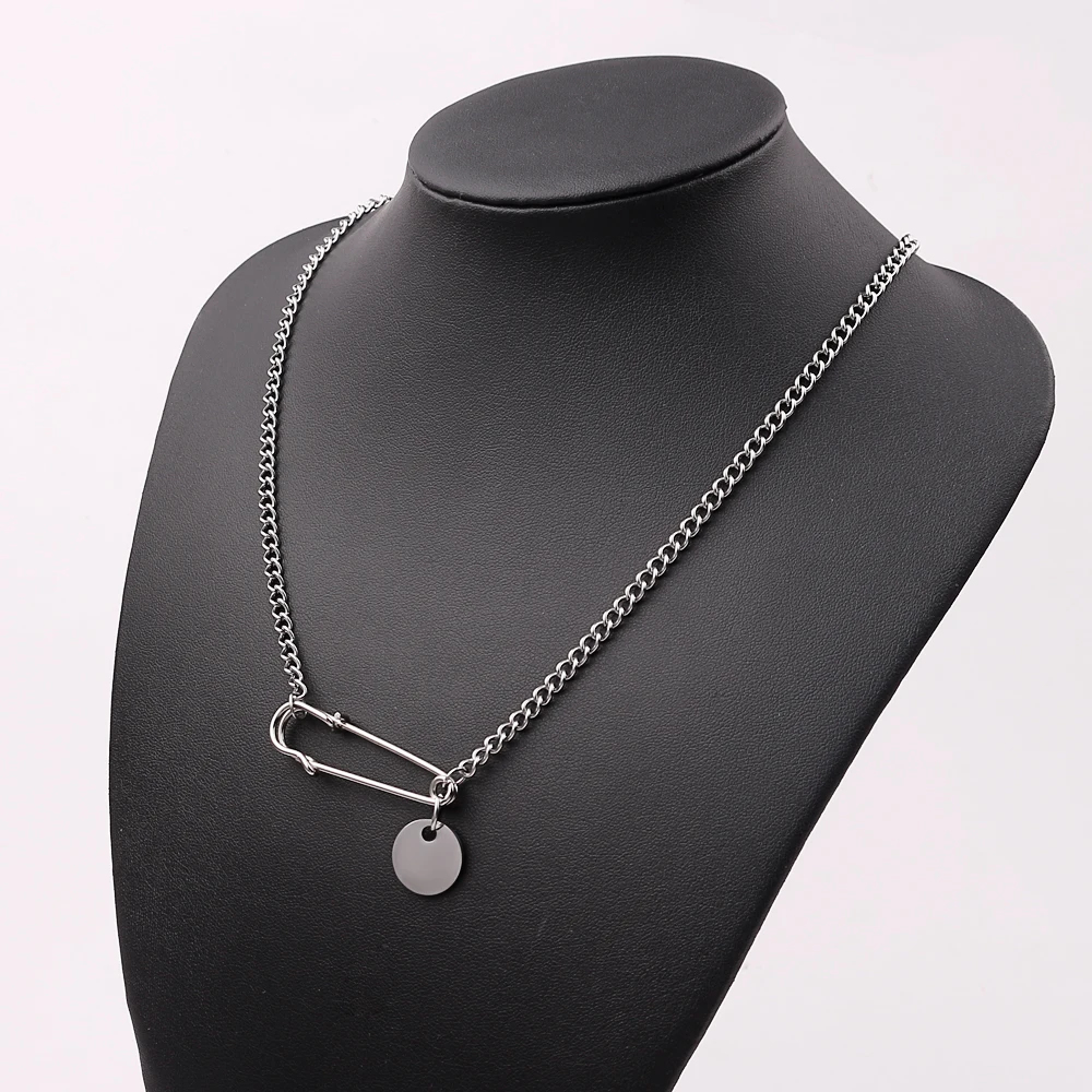 Простое тонкое серебряное ожерелье для женщин и мужчин, подарок, ювелирное изделие серебряного цвета, безопасное круглое звено, цепочка, ожерелье, аксессуары s