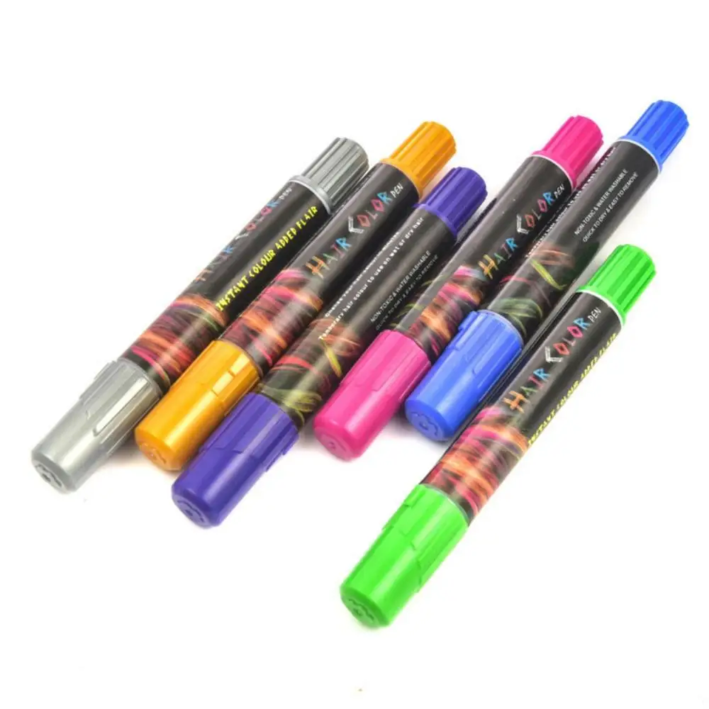 6 шт Мел для волос набор мягкая и не раздражающая Временная Краска для волос Меловые Карандаши Мелки для волос