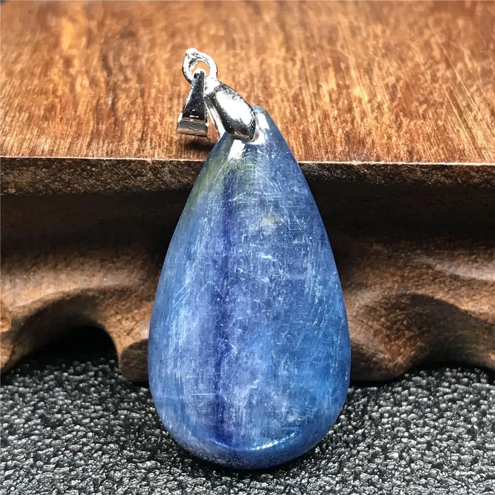 

Natural Kyanite Crystal Pendant Jewelry For Woman Lady 33x19x5mm Cat Eye Gemstone Blue Gemstone Water Drop Necklace Pendant AAAA