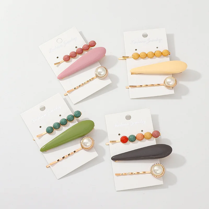 

Pearl Candy Color Side Clip Combinat Hair Pins Clips for Women Girls Za Jewelry Wedding Gift 8 Designs Trendy Barrette Bobby Pin