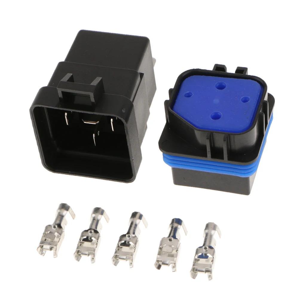 2X 40A 24V 4Pin Relay Auto Alarm Audio&Air Conditioning Horn Relays Socket