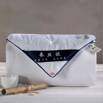 

High Grade Winter Chinese 100%Long Mulberry Silk Quilt Quality Handmade 4 Season Silk Comforter Blankets 100%Cotton Fabric Cover